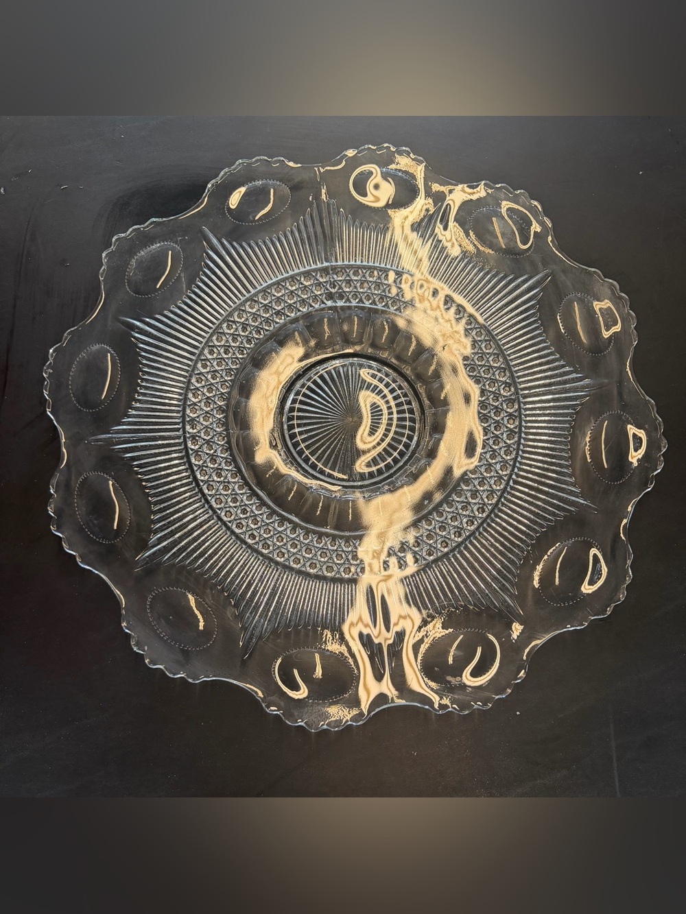 XL vintage Decorative Plate - Elegant Home Art